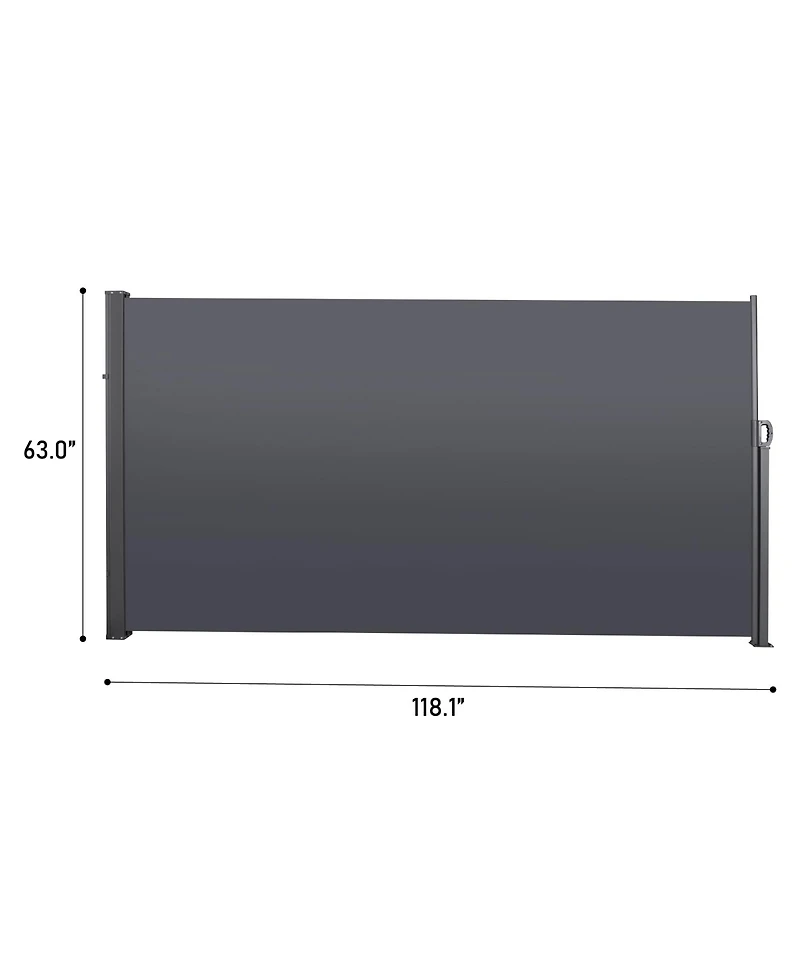 Slickblue Retractable Side Screen Awning, Uv Resistant, Waterproof, Patio Privacy Screen for Garden, Balcony