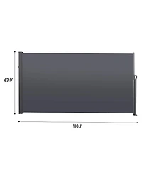 Slickblue Retractable Side Screen Awning, Uv Resistant, Waterproof, Patio Privacy Screen for Garden, Balcony