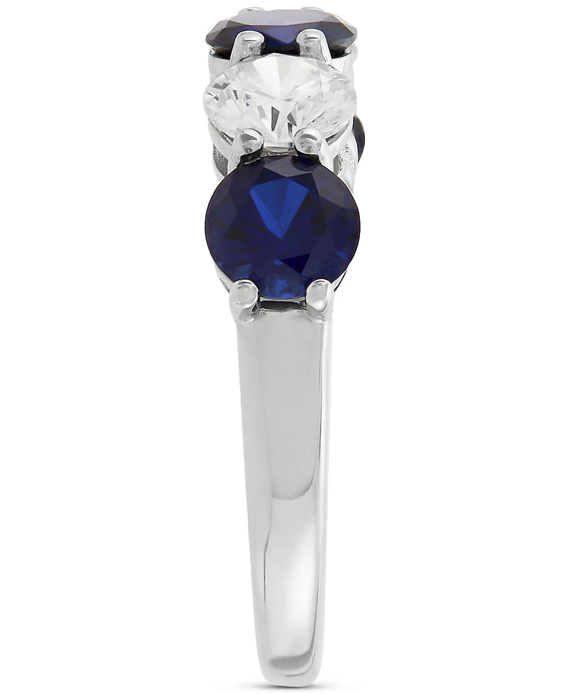 Grown With Love Lab Grown Emerald (1-1/3 ct. t.w.) & Lab Grown Diamond (1 ct. t.w.) Five Stone Ring in 14k Gold (Also in Lab Grown Ruby & Lab Grown Sa