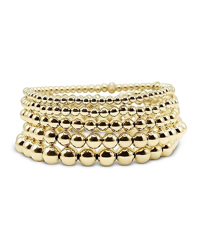 Non-Tarnishing Gold filled, 3mm, 4mm, 5mm, 6mm, & 7mm Gold Ball Stretch Bracelet Stack
