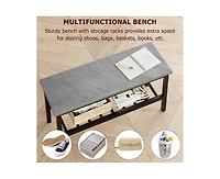 gaomon Dining Table Set for 4, Modern Kitchen Table with Bench and Chairs