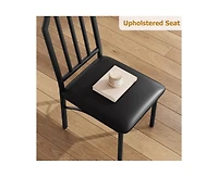 gaomon Glass Dining Table Set for 4, Kitchen Table Chairs Set of 4 with Comfortable Pu Cushion, Dining Room Table Set for 4 with Kitchen Chairs Furnit
