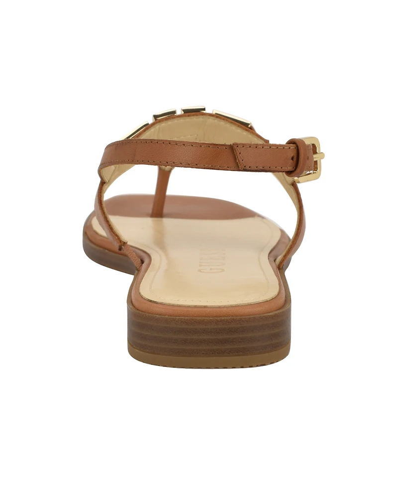 Guess Women's Reality G-Elite T-Strap Flat Sandals