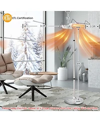 Sugift 1500W Standing Electric Heater with Double-sided Heating