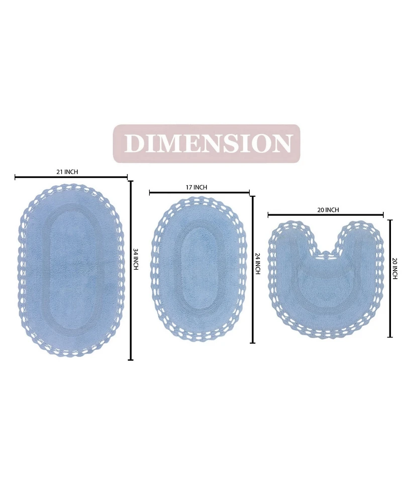 Home Weavers Hampton Crochet Reversible -Pc. Bath Rug Set