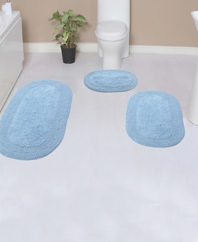 Home Weavers Double Ruffle 3-Pc. Bath Rug Set