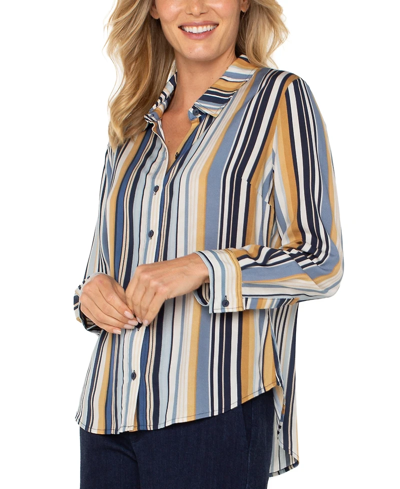 Liverpool Los Angeles Women's Striped Button-Front Shirt