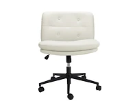 gaomon Office Chair with Wheels, Wide Seat Swivel Leather Armless Criss Cross Chair, 360° Height Adjustable Swivel Desk Chair