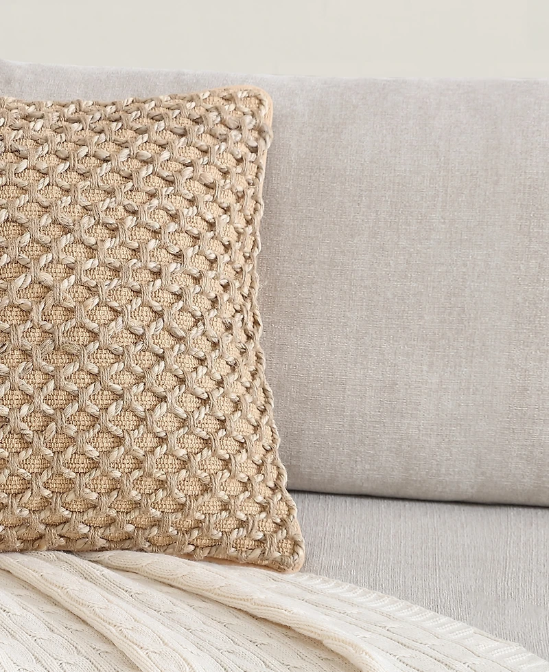 Boho Living Jada Jute Decorative Pillows 2 Piece Set, 20" x