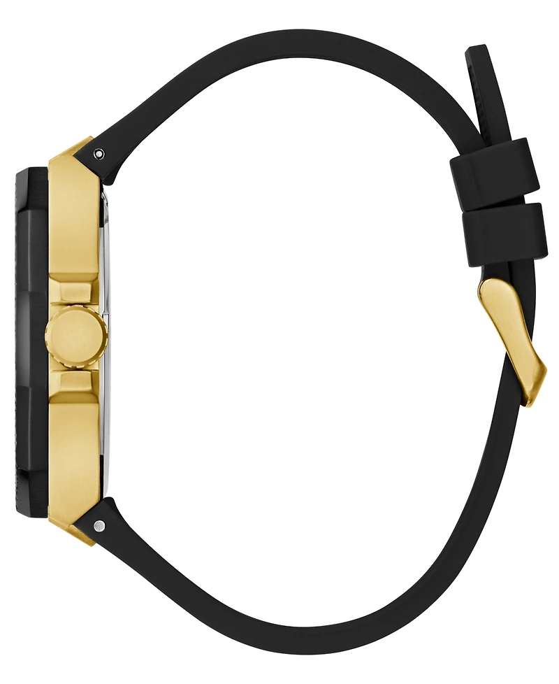 Guess Men's Multi-Function Black Silicone Watch, 45mm