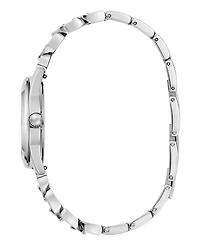 Guess Women's Analog Silver Tone Stainless Steel and Pink Silicone Interchangeable Strap Watch, 32mm