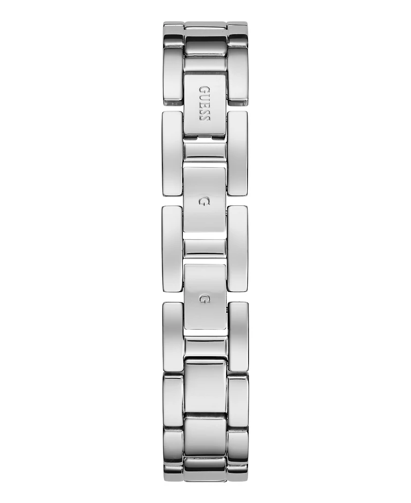 Guess Women's Analog Silver Tone Stainless Steel and Pink Silicone Interchangeable Strap Watch, 32mm
