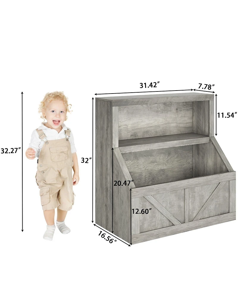 Gaomon Kids Bookshelf Bookcase Toddlers Playhouse Cabinet Shelf