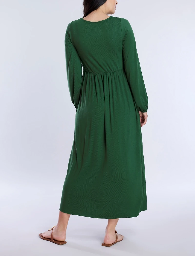 Motherhood Maternity Long Sleeve Empire Waist Maxi Dress