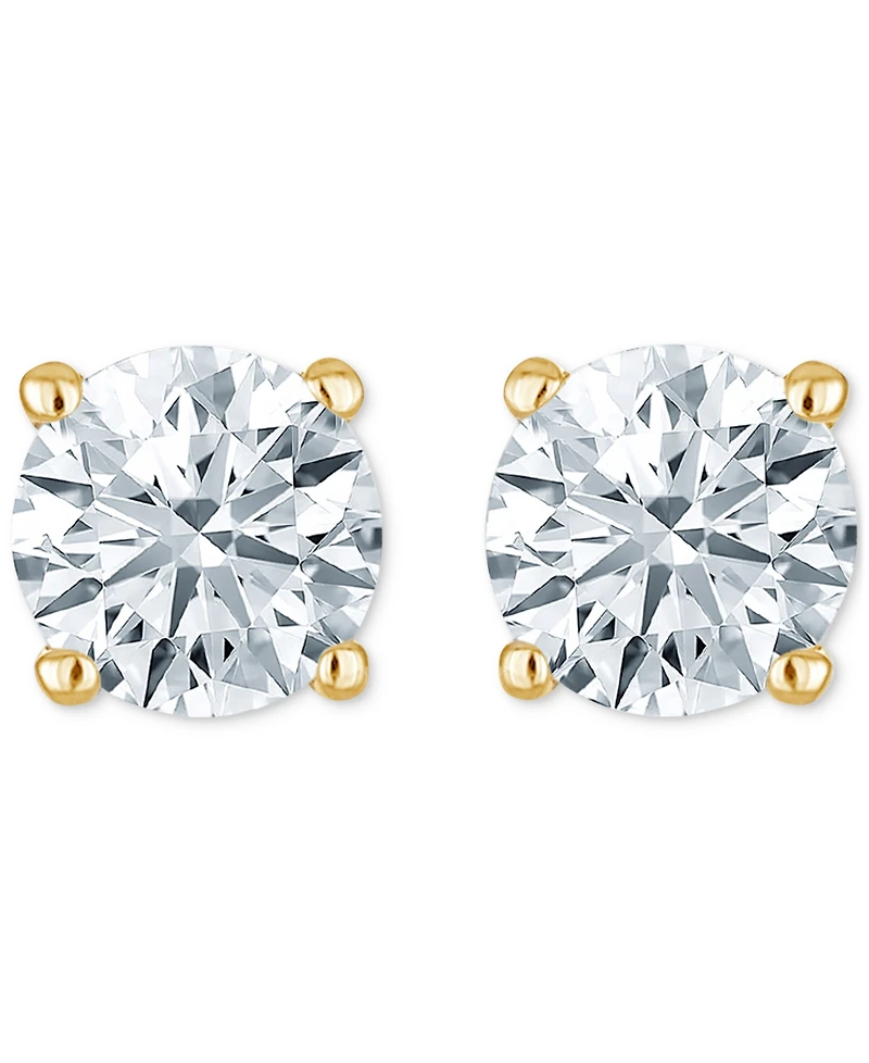 Diamond Four Prong Stud Earrings (3/8 ct. tw) 14k White Gold or