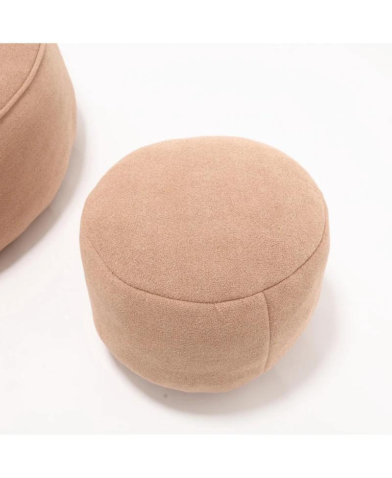The Pop Home Adult Bean Bag Chair with Ottoman, Comfortable Couch Armrests for Living Room-The