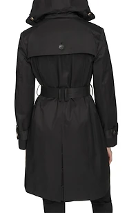 Cole Haan Signature Women's 36 1/2” D/B Trench Coat With Removable Hood