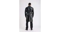 Furniq Uk Men's Leather Trench Coat