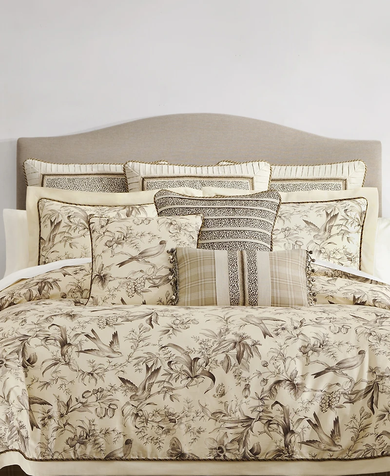 Rose Tree Bird Paradise Woven Cheetah Sham, Euro