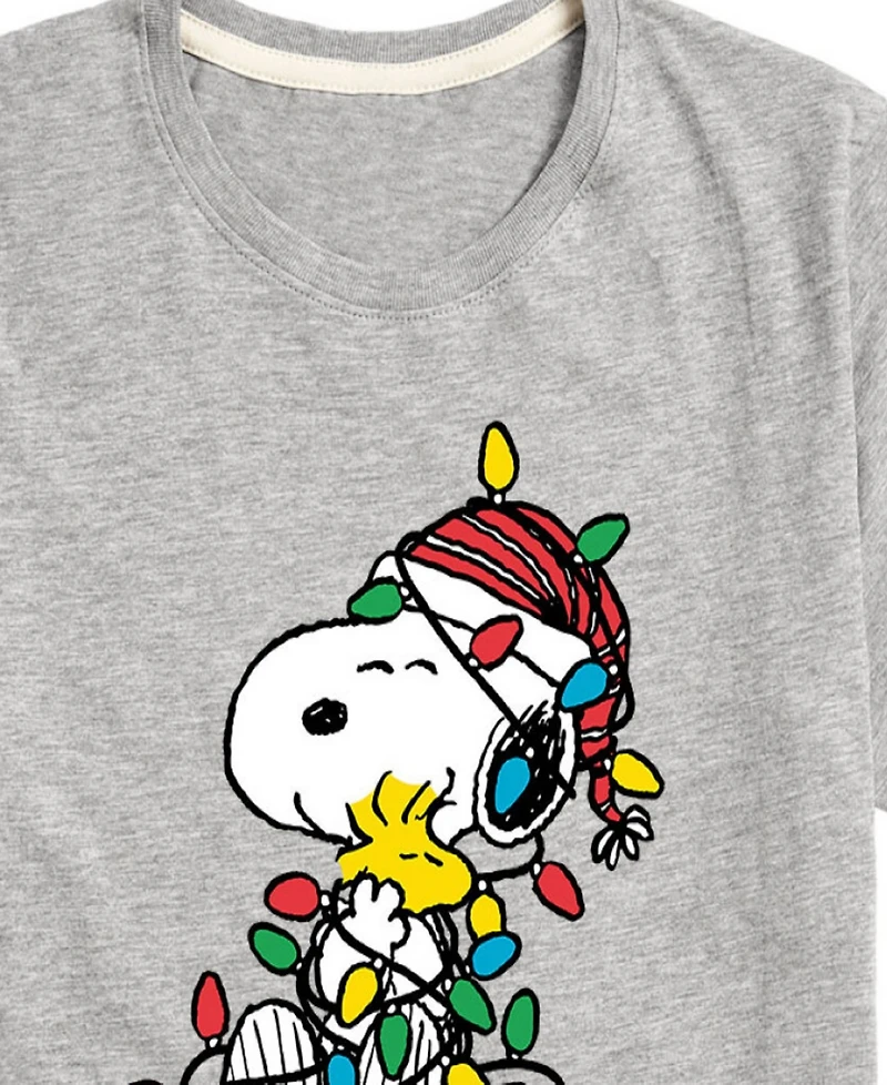 Peanuts Big Boys Snoopy Lights Graphic Tee