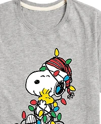 Peanuts Big Boys Snoopy Lights Graphic Tee