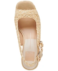 Dolce Vita Women's Flores Platform Raffia Slingback Dress Sandals