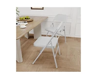 Dining Chairs Set of 4, Foldable with Metal Frame Hold Up to 350 Pounds, Portable Beige Kitchen Chair Suitable for Room, Living R