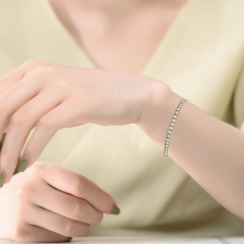 Cubic Zirconia 4mm magnetic lock Tennis Bracelet