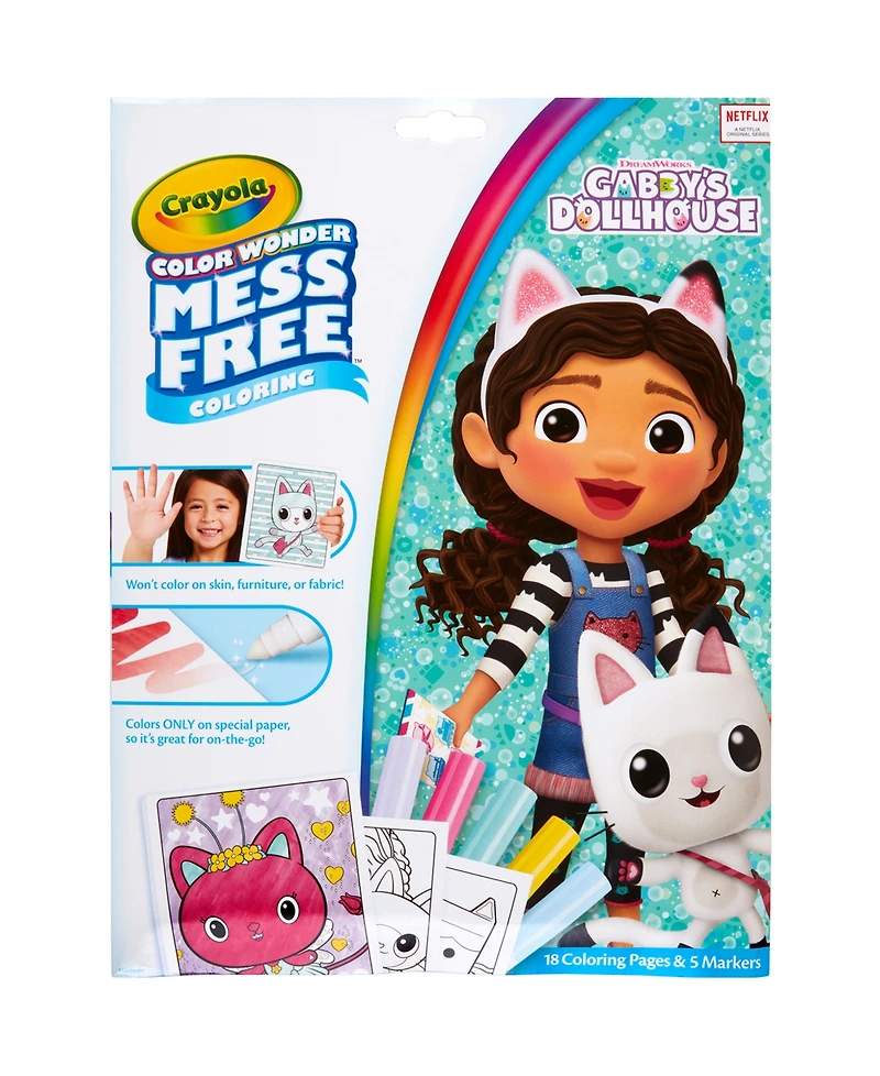 Crayola Color Wonder Gabby's Dollhouse Coloring Pad and Markers, Pack of 2