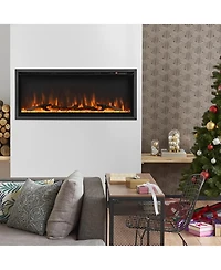 Skonyon Electric Fireplace in-Wall Recessed with Remote Control and Adjustable Color and Brightness-42 inches