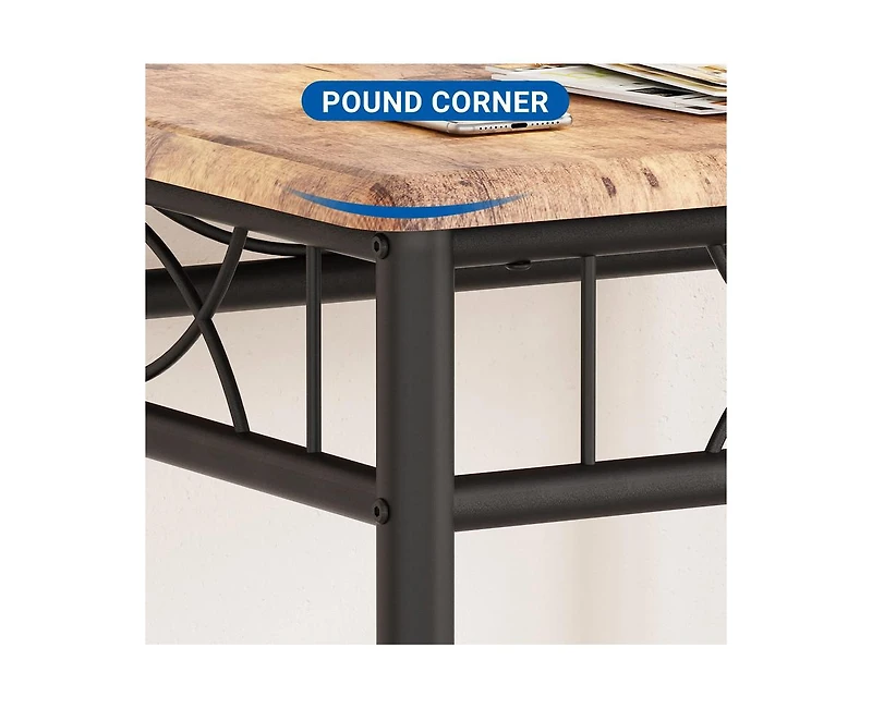 Dining Table Set for 2, Kitchen Table and Chairs for 2, Small Kitchen Table Set for 2, Square Kitchen Table Set with 2 Upholstered Chairs for Small Sp