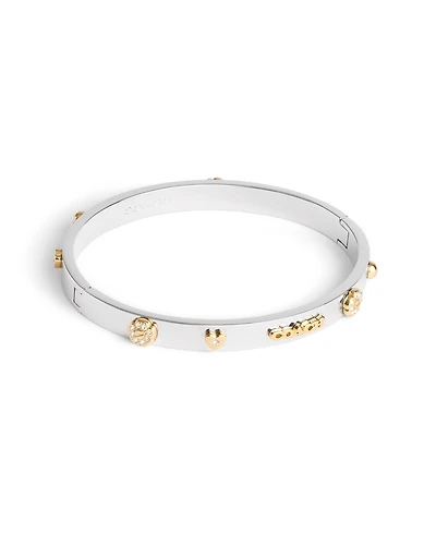 Coach Faux Stone Signature Mixed Motif Bangle Bracelet