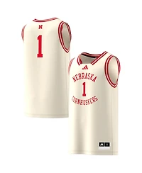 Adidas Men's 1 Cream Nebraska Huskers Replica Swingman Jersey