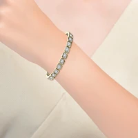 Elegant Green Cubic Zirconia Tennis Bracelet