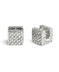 Coach Signature Quilted Cube Huggie Earrings