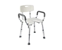 gaomon U Shower Seat, Adjustable Height Shower Chair, with Padded Armrests and Back, Inside Shower Chair Support 350 lb Capacity, Slip Resistant Showe