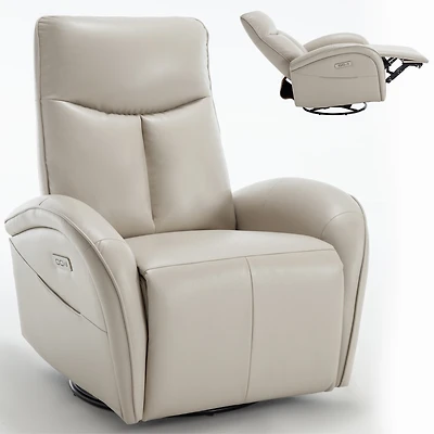 Power Recliner Chair with Lumbar Support Max Swivel Degree 270° Heavy Duty Motion Mechanism Usb and Type-c Ports