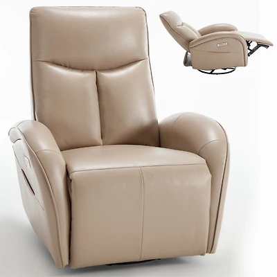 Power Recliner Chair with Lumbar Support Max Swivel Degree 270° Heavy Duty Motion Mechanism with Usb and Type-c Ports