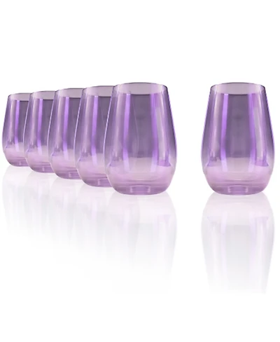 Stolzle Lausitz Mirrors Violet Tumblers, Set of 6