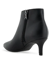 Aerosoles Edith Ankle Mid Heel Booties - Black Faux Leather