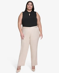 Dkny Plus Size Pinstriped Modern-Fit Bootcut Pants