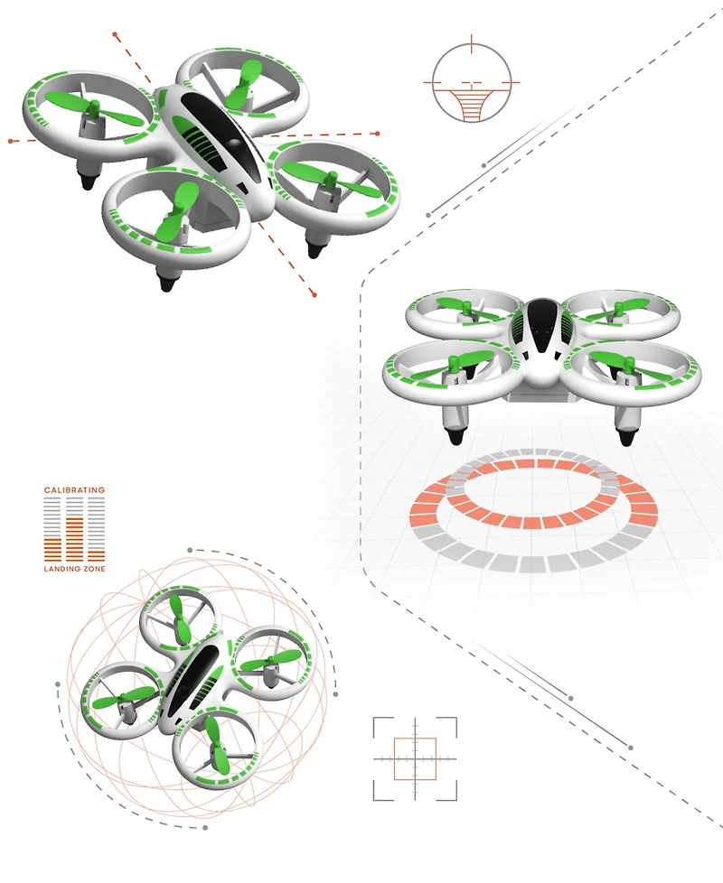 Sharper Image 2.4GHz Rc Glow Up Stunt Drone with Led Lights