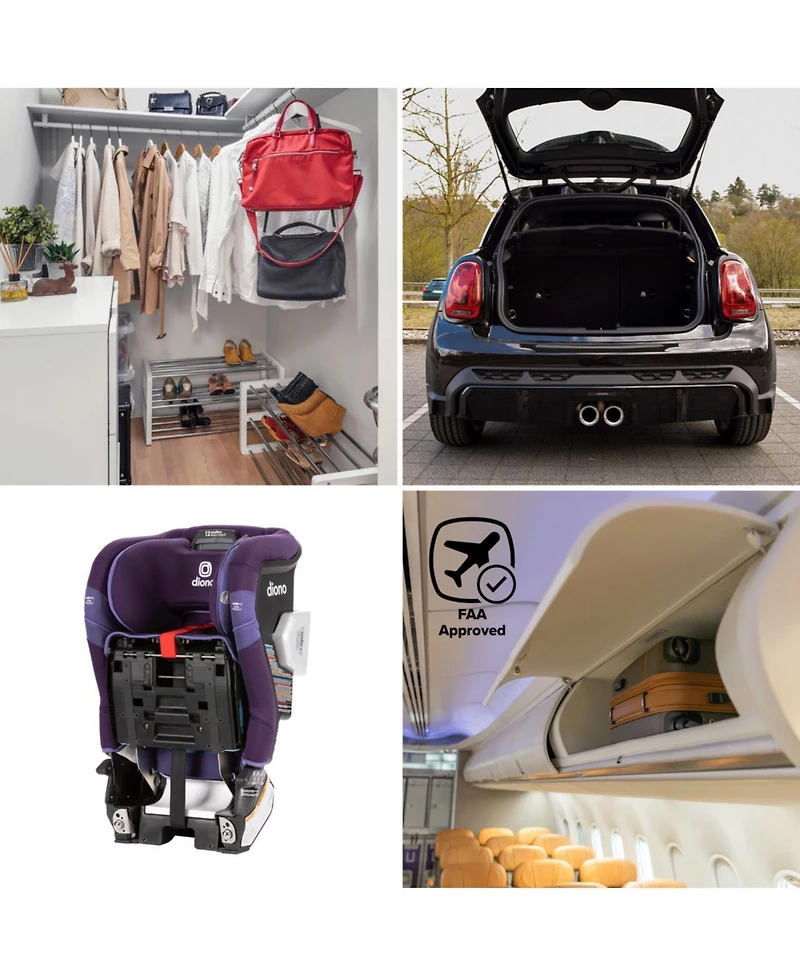 Diono Radian 3RXT Max SafePlus All-in-One Convertible Car Seat, Purple Wildberry