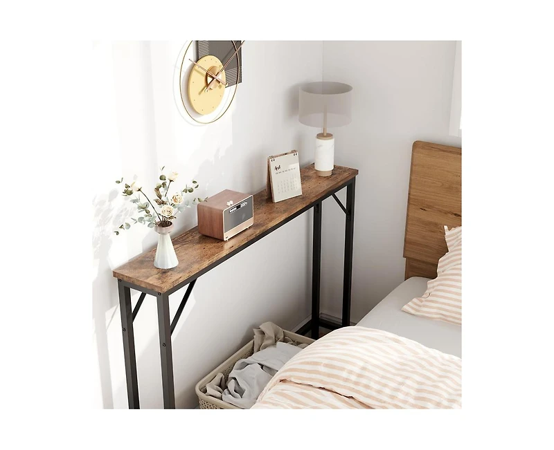 gaomon 5.9" Narrow Sofa Table, Skinny Console Table with Storage, Slim Behind Couch Table for Living Room, Entryway, Hallway
