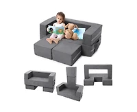 gaomon Kids Play Couch, 3Pcs Modular Kids Couch Toddler Couch for Playroom Bedroom Furniture