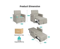 gaomon Sofa Bed Sleeper Chair, 3-in-1 Convertible Pull Out Sofa Bed with Adjustable Backrest