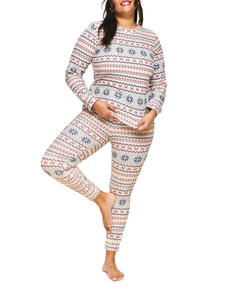 Adore Me Plus Size Janise Pajama Long Sleeve Top & Leggings Set