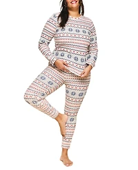 Adore Me Plus Size Janise Pajama Long Sleeve Top & Leggings Set
