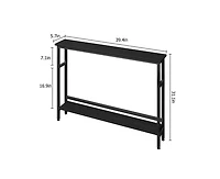 gaomon 5.9" Narrow Sofa Table, 2 Tier Skinny Console Table with Adjustable Shelf, Slim Behind Couch Table for Living Room, Entryway, Hallway