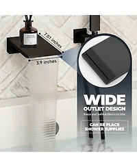 Casainc Doux Wall Mounted Waterfall Tub Spout with Diverter and Handheld Shower Head